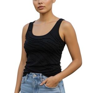 GAP Black Textured Tank Top